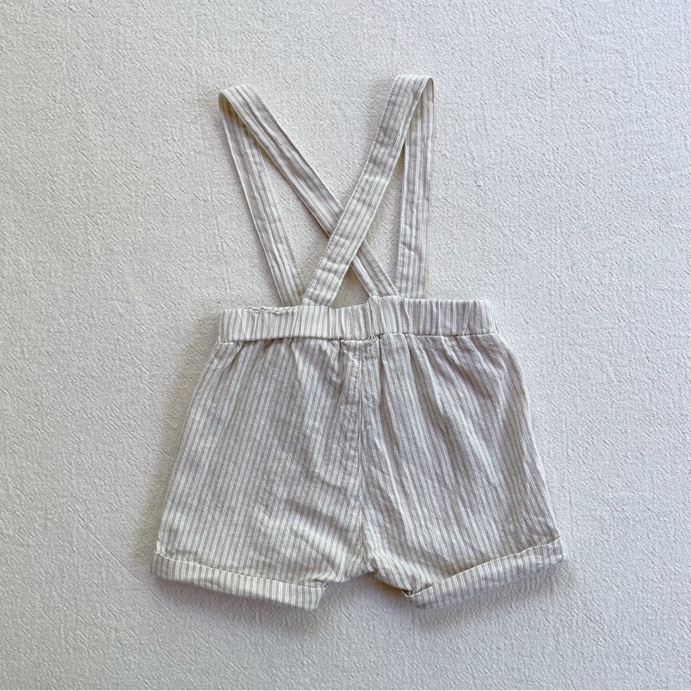 H&M | 100% Cotton Striped Suspender Button Baby Boy Shorts - Picture 2 of 5